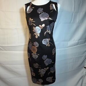 Almost Famous Black and Purple Floral Midi Dress